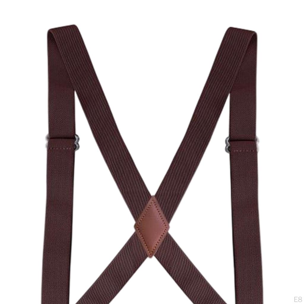 Men Women Suspender Heavy Duty Swivel Hooks Elastic X Type Unisex for Belt Loops Side Clip