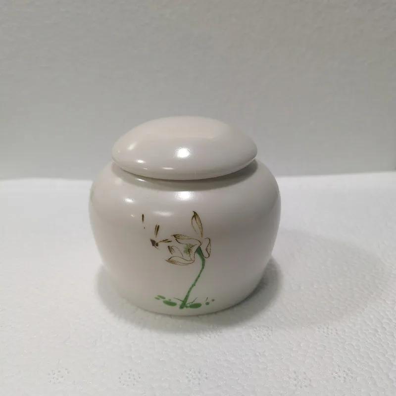 Ceramic Tea Caddy Small Mini Portable Oolong Tea Storage Tank Travel Tea Boxes Powder Sealed Jar Tea Containers Spice Candy Jar