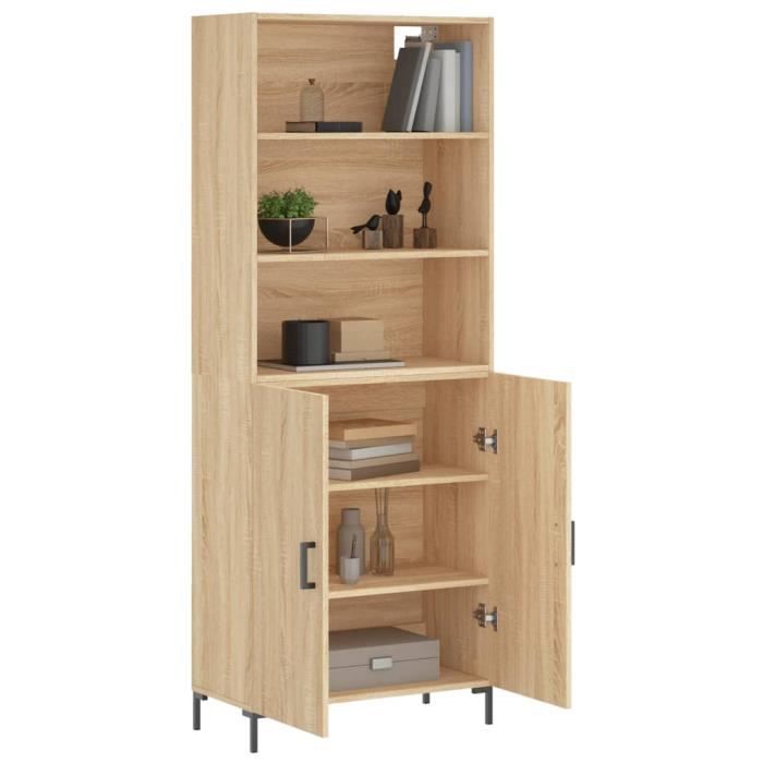 VidaXL Highboard Sonoma Oak 69.5x34x180 Cm Engineered Wood 3189256