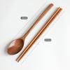 Children's Japanese Wooden Spoon & Chopsticks Set, Portable 3-Piece Cutlery with Box