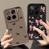 Luxury Balck Pink Cartoon Bow Tie Case For Xiaomi 15T Pro 14T POCO X7 X3 X5 X6 F5 F3 X5 F7 M7 M3 M6 Pro F8 15 Ultra Cover Couqe
