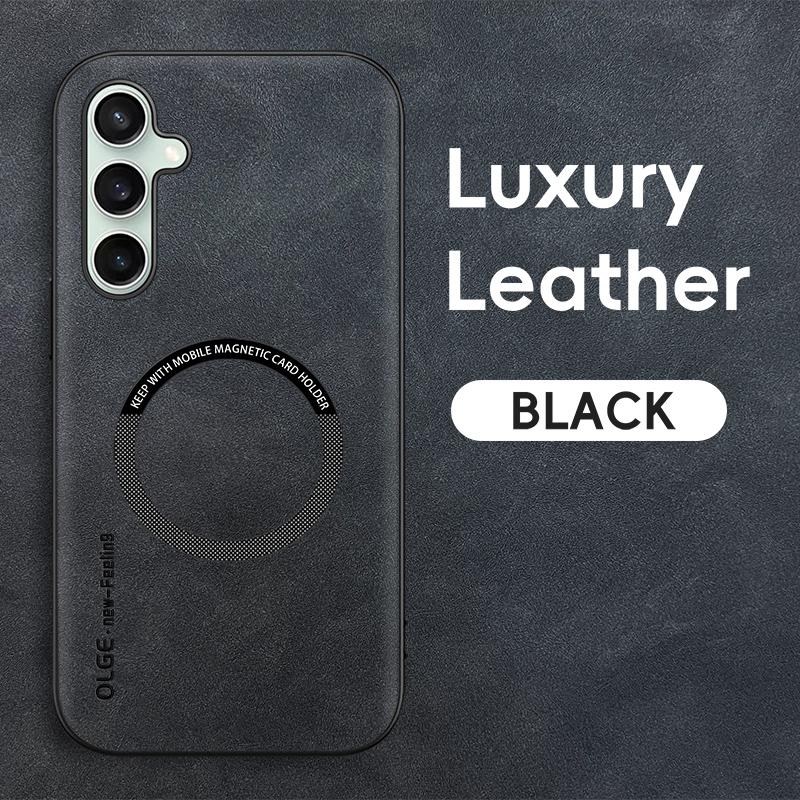 Leather Magnetic Phone Case For Samsung Galaxy A55 A56 A36 A54 A53 A52 A14 A24 A32 A33 A34 A35 A25 A26 A15 A16 5G Matte Cover