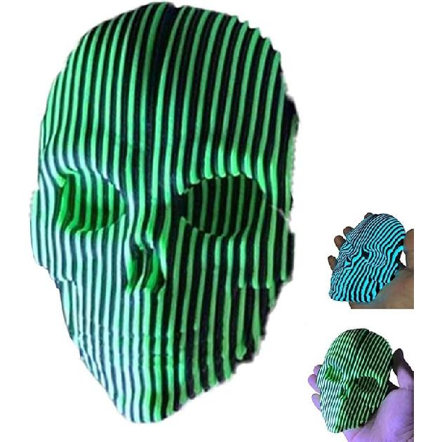 

Светящиеся квантовые маски черепа, напечатанные на 3D-принтере, для снятия тревожности, светящийся в темноте фиджет-декор для стола, уникальное готическое украшение для дома зелёный