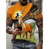 Black White Horse Graphic 3d Full Print T-shirt For Men Fashion Short Sleeve Crew Neck Tshirt Casual Summer Oversized Top