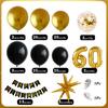 119 Stück 50. Geburtstagsdekoration für Männer & Frauen, Happy 60. Geburtstag Banner, Ballons Bogen-Set, Schwarz und Gold 40. Ballons Set