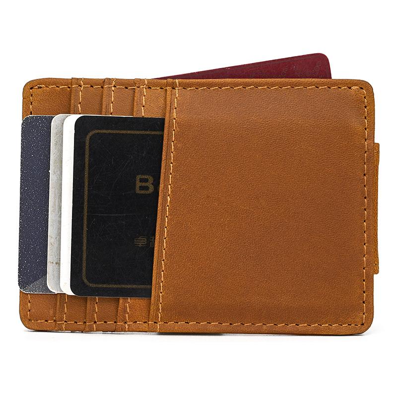 Card holder luxury  designer money clip purse for woman man small wallets genuine leather credit card ID Cash Bill Holder