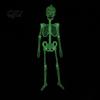Glow Skeleton for Window Halloween Decor, 90cm-1.5m Fluorescent Fake Skull Prop Hanging Ghost Decorations Haunted House, Articulated Plastic Bar Party