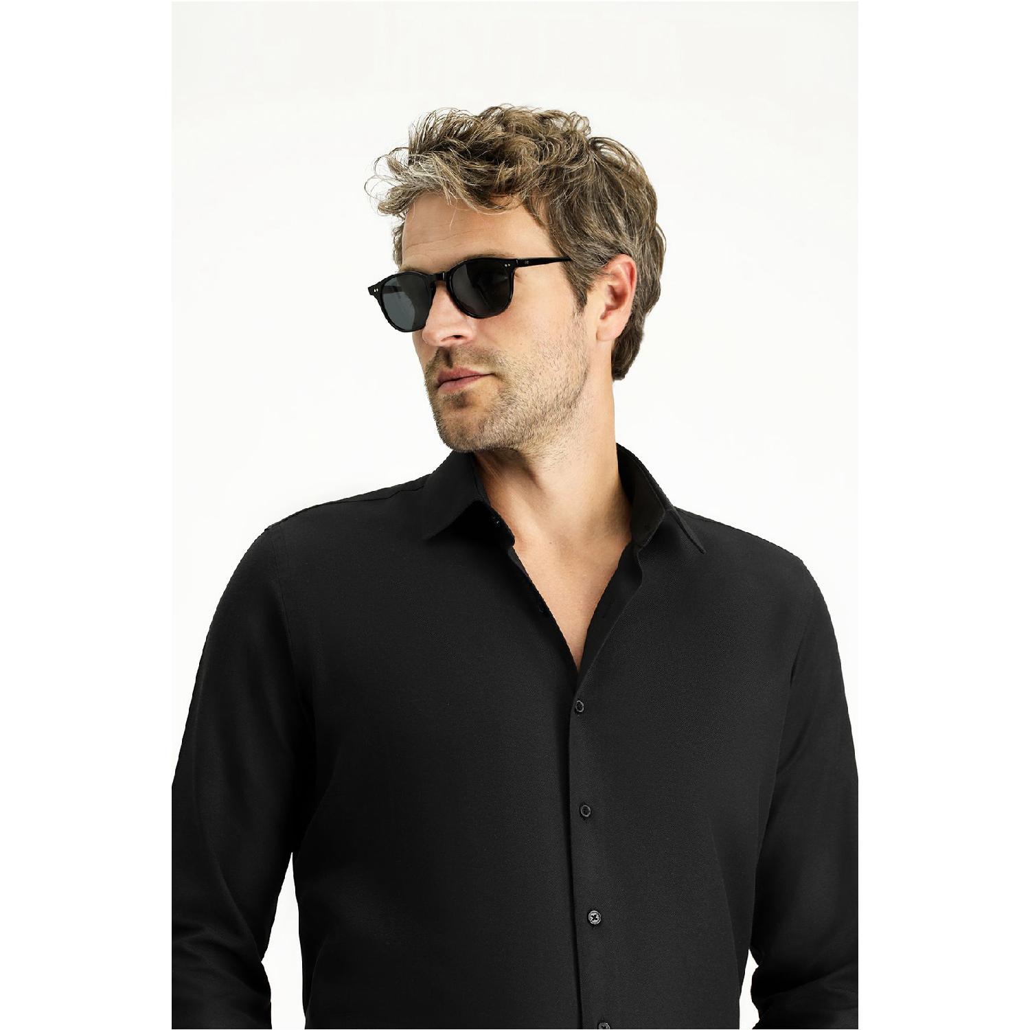 

Long Sleeve Slim Fit Classic Collar Oxford Cotton Easy-iron Shirt XS