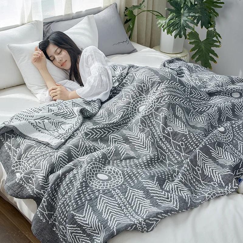 

Трехслойное марлевое одеяло из чистого хлопка класса А, летнее одеяло, махровое одеяло, офисное одеяло для сна, одеяло для кондиционирования воздуха 150x200 серый