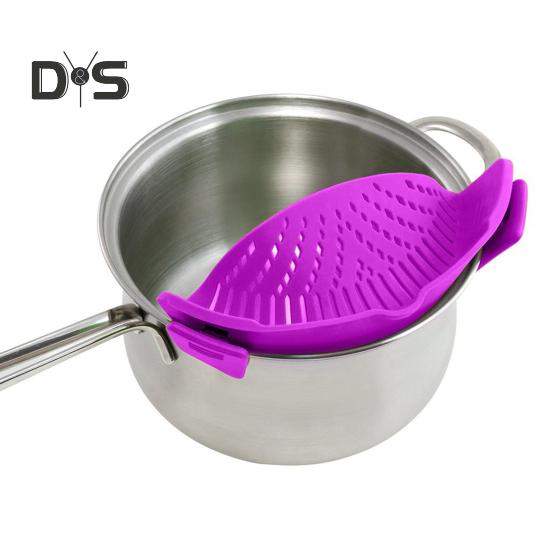 Clip on Sink Strainer Pan Pasta Strainer Silicone Food Strainer Anti-Spill Drain Basket Universal Colander for Kitchen Restaurant Picnic