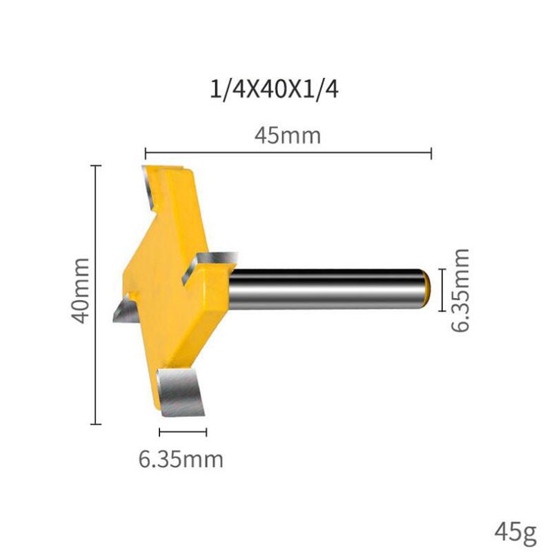 4 Schneiden T-Nutfräser 6,35mm Schaft D 40mm Holzbearbeitungswerkzeug Oberfräser für Trimmmaschine