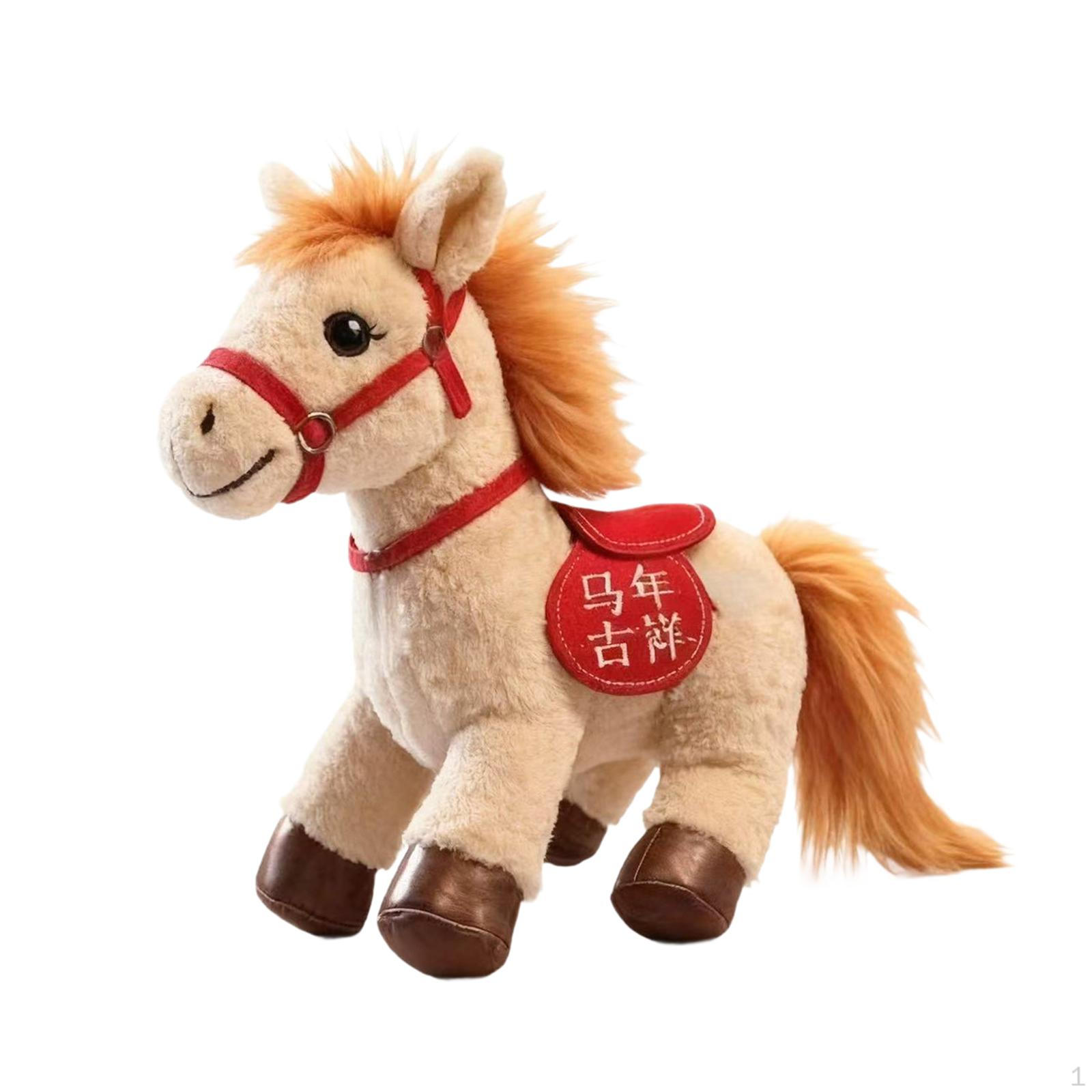 

Horse Stuffed Animal Soft ies Home Decoration Funny Easy to Carry Toy Doll for Children Adults