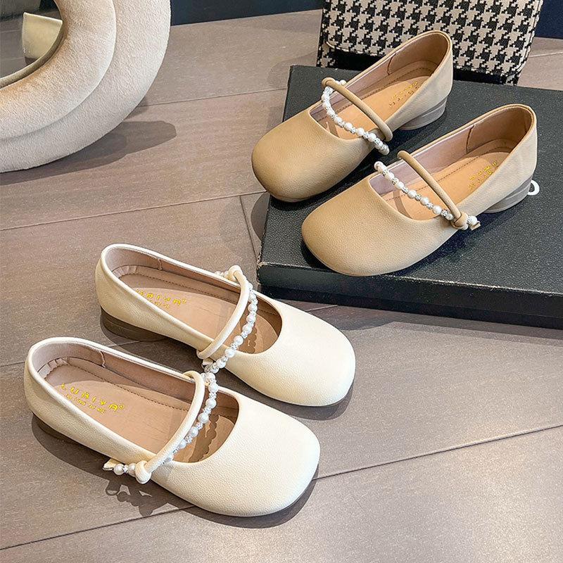 Versatile gentle soft sole with skirt fairy shoes 2025 new spring and summer French shallow mouth evening breeze Mary Jane single shoes women
