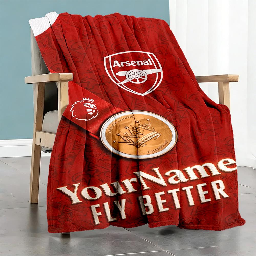 Arsenal Customize Your Name Blanket Cozy Customizable Blanket Ultra-Soft Great for Bedding Couch Livingroom Nap Ideal for All Seasons