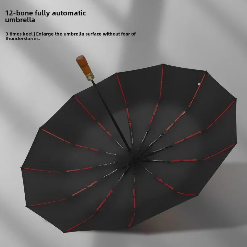 Premium Double-Sized Wind-Resistant Folding Umbrella with UV Protection for Men.