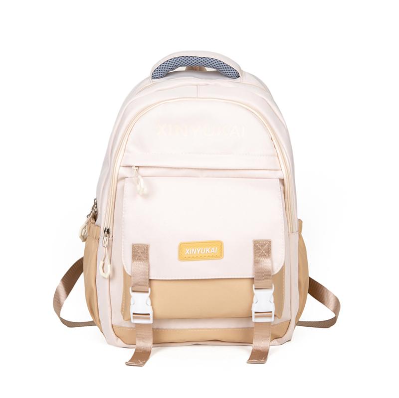 

Large Capacity Travel Backpack Student Schoolbag Solid Color Women Backpack хакі