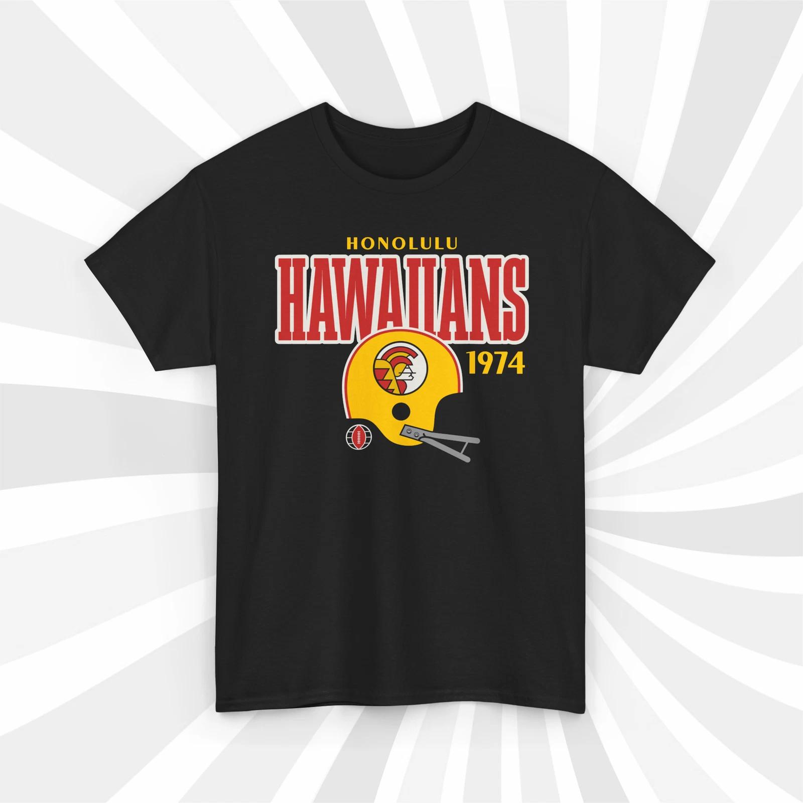 Honolulu Hawaiians 1974 WFL Vintage Football Helmet T shirt -Rainbow Warriors L