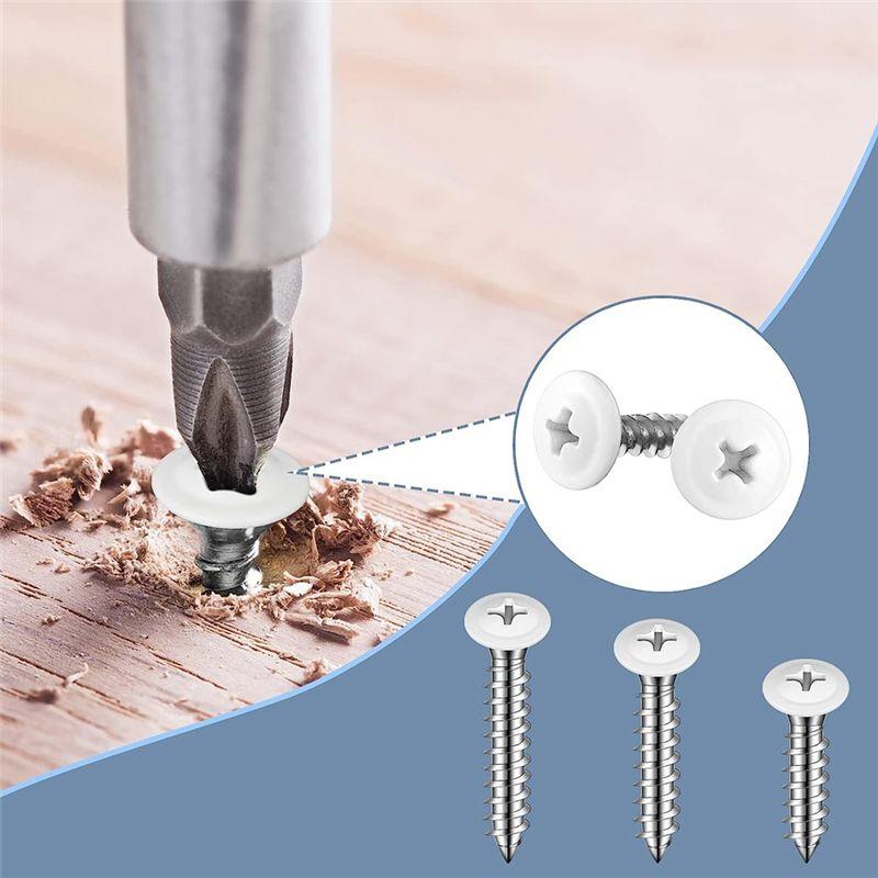 BHBL White Screws Wood White Sheet Metal Screw Thread Truss Head Fast Self Tapping White Pan Cabinet Screws