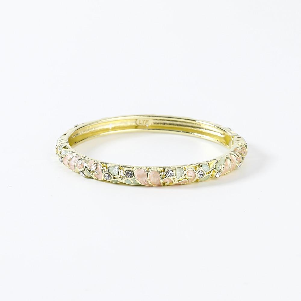 Enamel Vintage Cloisonne Bangle Traditional Women's Hand Bracelet Dainty Flower Bangle Ladies