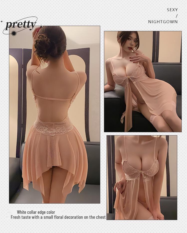 Women's Lace Push-up Lingerie - Sexy Strappy See-through Plus Size Pajamas