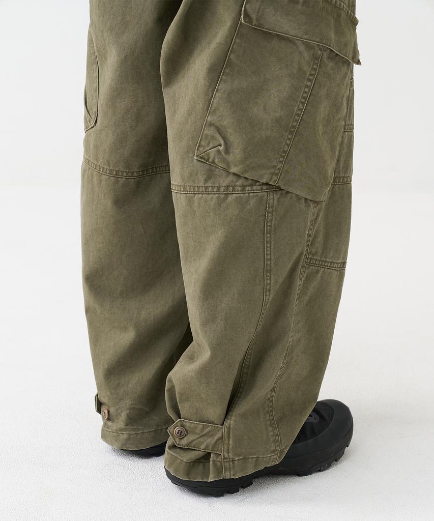 KNOUUN Washed Biker Cargo Pants (Olive)