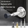 Hydraulic Buffer Doorstop - Stainless Steel Telescopic Anti-collision Silent Rubber Door Handle Lock Protector