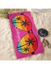 Bohemian Style izable Beach Towel with Unique Glasses And Palm Tree Design for Beaches Pools And Travel Picnics