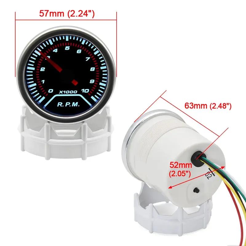 12V 52mm Racing Car Gauge 12V LED Smoke Len -1~0~2 BAR Turbo Boost Gauge Tachometer Water Temperature Meter Oil Pressure Gauge
