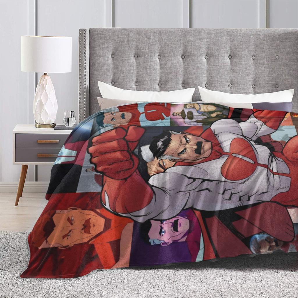 Invincible Omni Man Blanket  Warm Comfortable Plush Bedding Throws For Bedroom Travel Office Flannel Bedspread Bed Cover