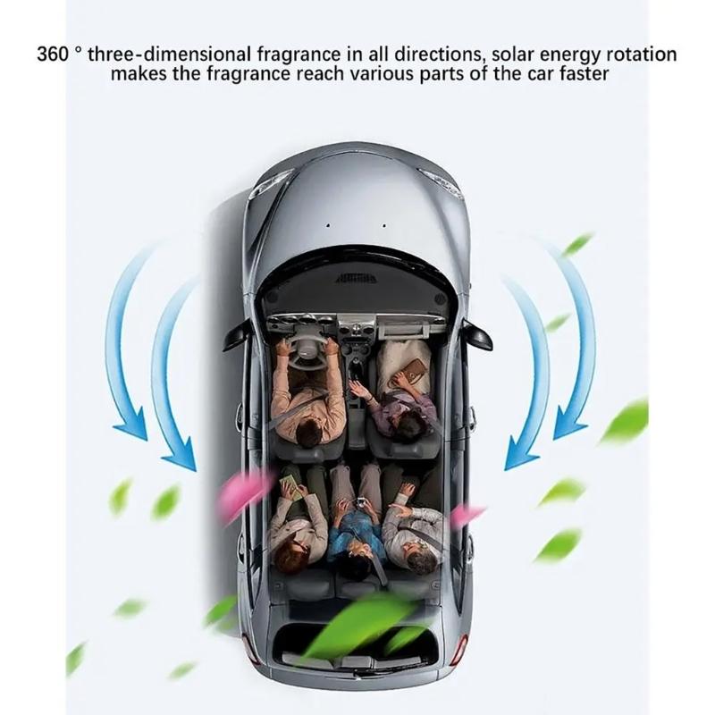 Solarbetriebener Auto Lufterfrischer Herz Designs Langanhaltend Blume Duft Auto Duftstoffe Schmuckstück für Armaturenbrett Dekoration