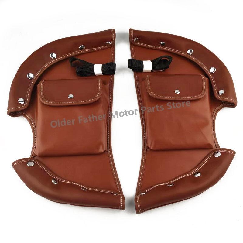 For Indian Chief Vintage Chieftain Roadmaster 2014+ Motorcycle Soft Lowers Chaps Leg Warmer Bags Crash Bar Bag Protection Rider