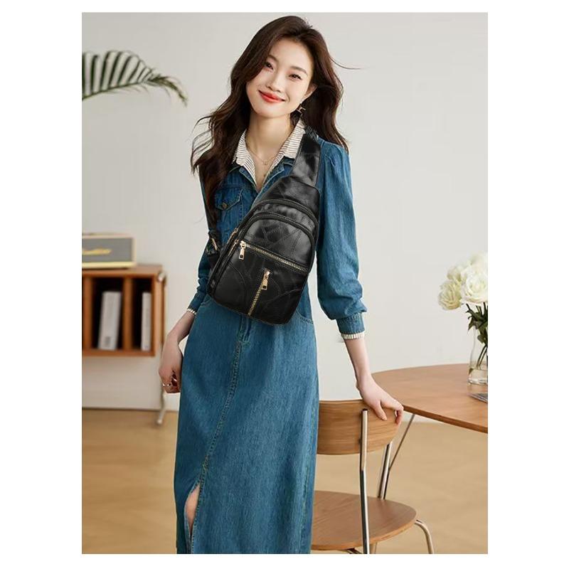Leisure Large Capacity PU Soft Leather Crossbody Bag