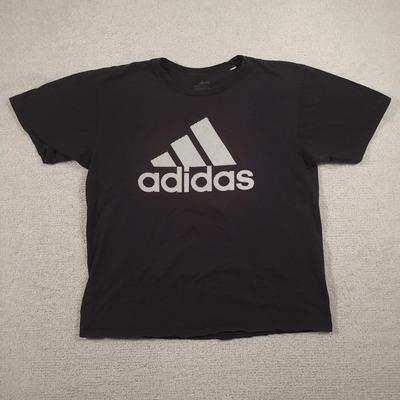 Adidas XL Das Go-To T-Shirt Schwarzes T-Shirt Weißes Logo Herren