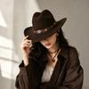 Premium Suede Felt Hat Spring and Autumn Retro Hat Women's British Top Hat European, American and Western Cowboy Hat