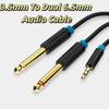 Y Splitte 3.5mm To Dual 6.5mm Audio Cable 2 In 1 3.5mm Jack To 6.5mm Jack Cable  Audio Accessories