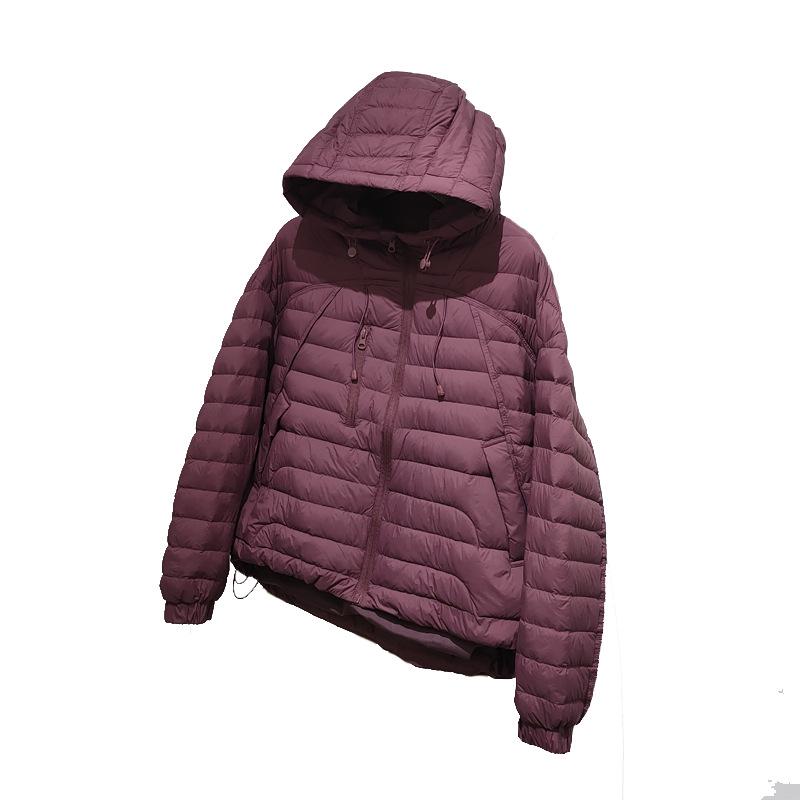 Korean Style Women's 90% Duck Down Jacket - High Quality, Casual, Thin, Loose Fit, Hooded Coat for Autumn/Winter