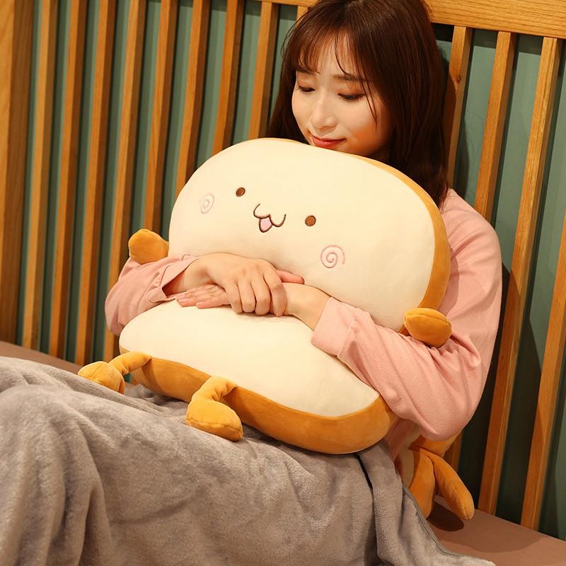 Toast Bread Pillow Funny Food Plush Pillows Small Cute Stuffed Plush Toast Sofa Pillow for Adults Gift Home Bed Room Decor