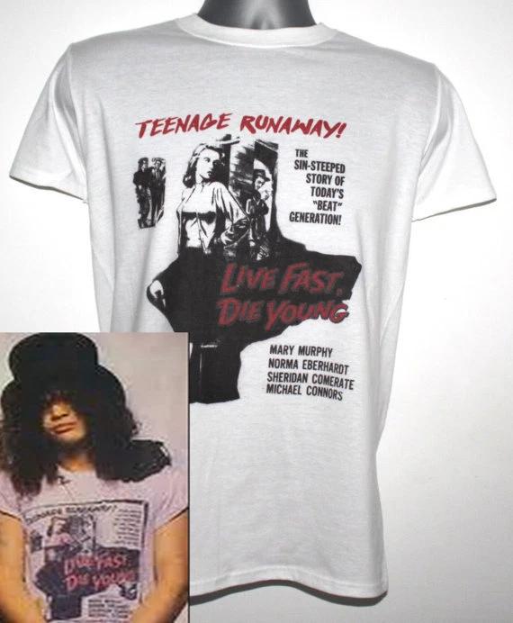 Live Fast Die Young T-Shirt Worn By Slash Guns N Roses fancy dress 2XL
