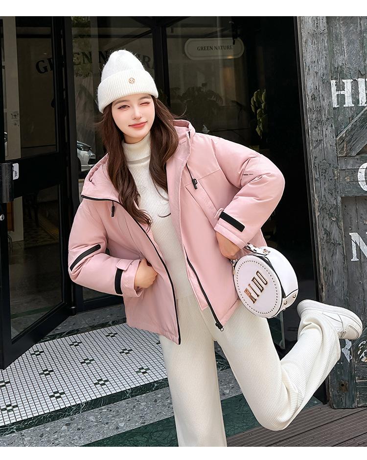 Women’s Short Hooded Windproof Thicken Warm Winter Jacket