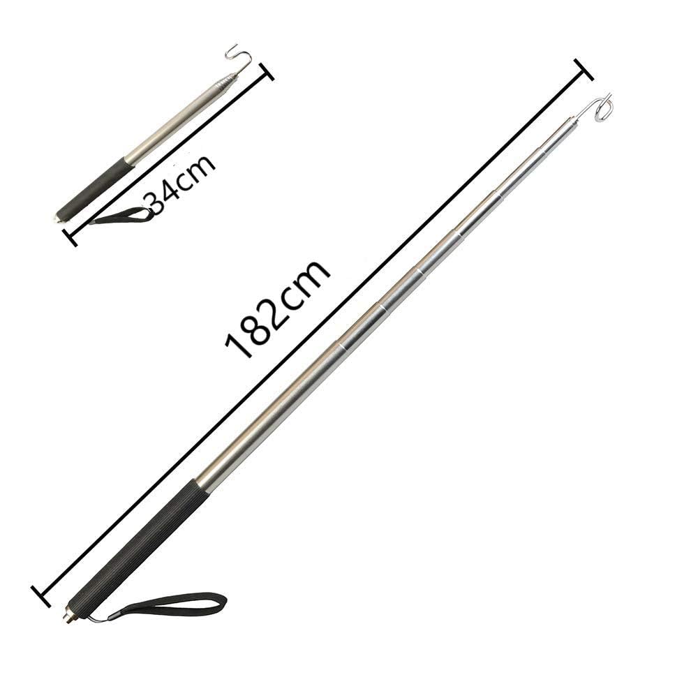 FANAHOKO Kabelmanagement Ausziehbarer Magnetischer Greifwerkzeug mit Austauschbaren Maximalen Minimalen 34cm Haken, S-Haken, Spitzen, Länge 182cm, Länge