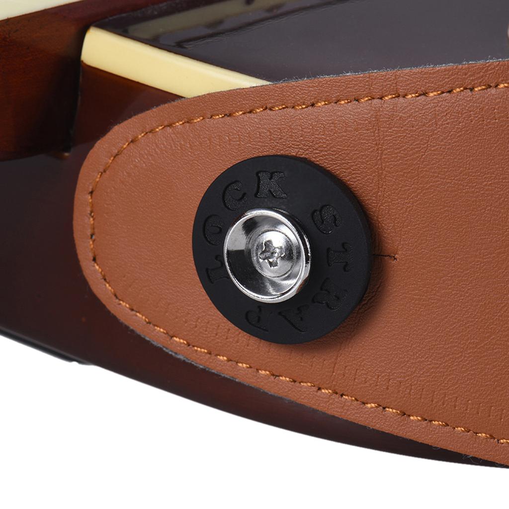 PU Leather Guitar Neck Strap Holder Button Headstock Adaptor Adjustable Guitar Strap Belt Safe Lock Guitar Accessories