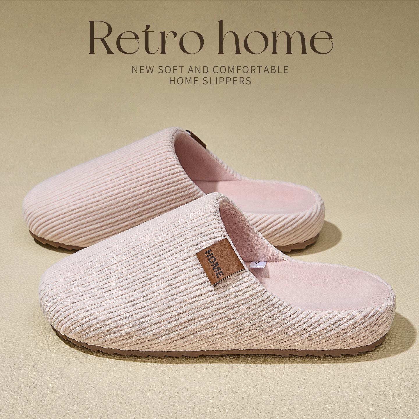 

Высококачественные хлопковые тапочки на толстой подошве, осенне-зимние, домашние, комнатные, теплые, нескользящие, бесшумные, парные, плюшевые хлопковые мопы 40-41 [suitable for sizes 39-40]