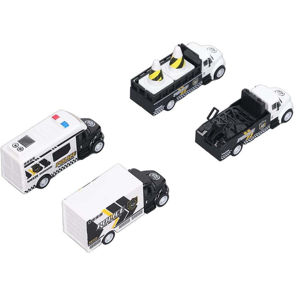 4pcs Pullback City Car Model Set Alloy Cars Toy Play Set City Series Opened Doors Truck Model Toy