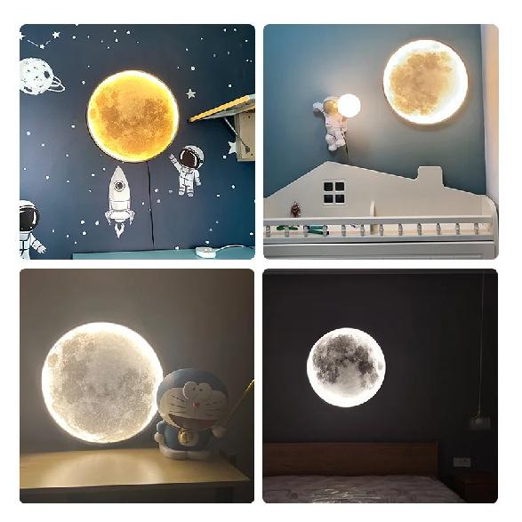 Moon Wall Lamp Living Room Background Wall Ceiling Lamp Art Bedroom Ceiling Lamp Imitating the Moon Surface Decorative Lamp