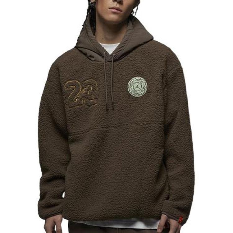 Jordan Felpa con cappuccio in pile con logo serie CNY con coulisse da uomo color marrone chiaro FB1451-274