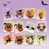 100pcs Halloween Plastic Happy Halloween Transparent Pumpkin Ghost Candy Self-adhesive Plastic Baking Cookie