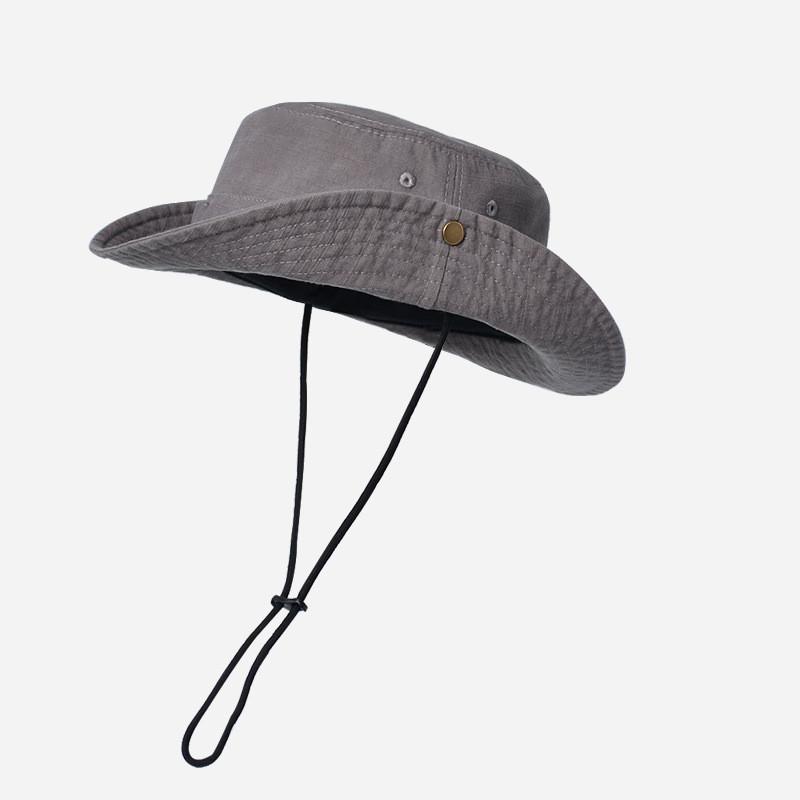 Classic Cotton Fisherman Hat With Wide Brim For Outdoor Sun Protection Summer Casual Wear