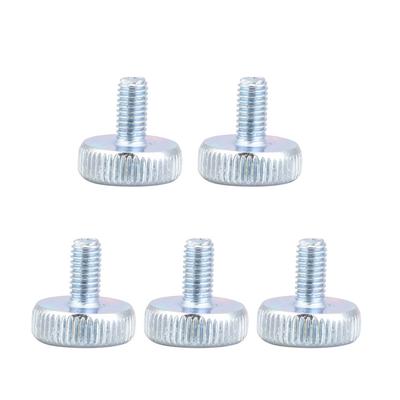 M5 Zinc Plated Carbon Steel Flat Knurled Head   Thumb Screws (M5*8; 5pcs)