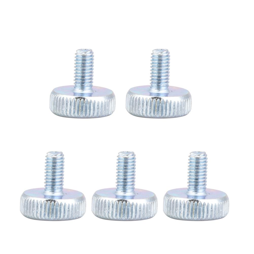 M5 Zinc Plated Carbon Steel Flat Knurled Head Thumb Screws (M5*8; 5pcs)