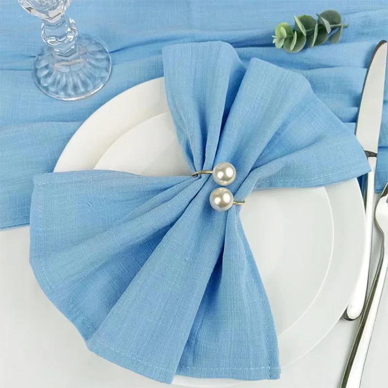 50pcs Napkins 100% cotton Dinner Napkins 30x45cm Sage Green Rustic Table Napkins For Wedding Party Baby shower Table Decor